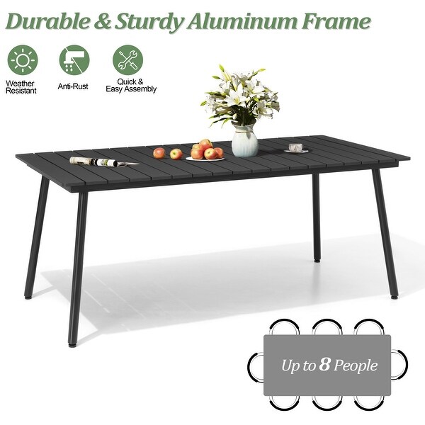 VredHom Outdoor Patio Aluminum Dining Table