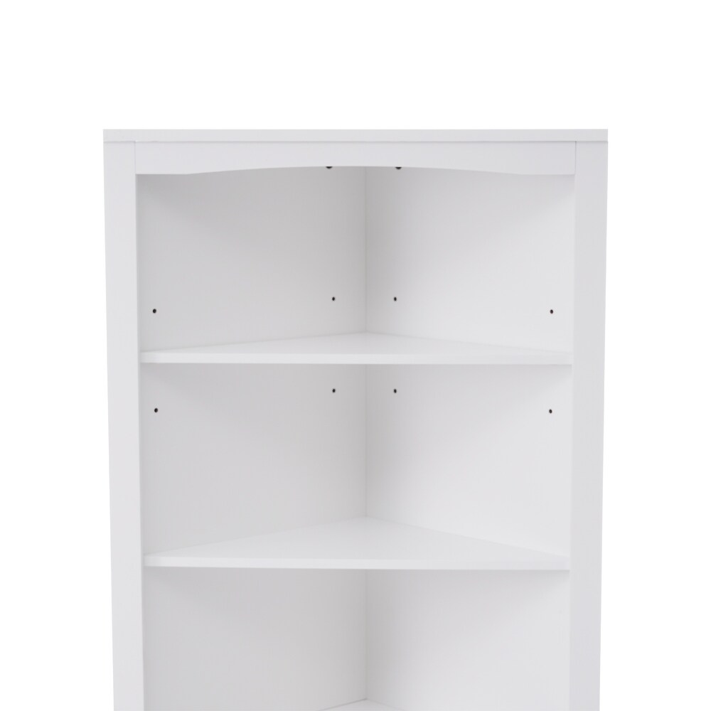 Bathroom Storage Corner Cabinet with Adjustable Shelves and Doors  Multi Functional Tall Storage Cabinet