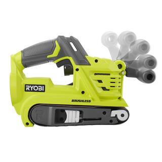 RYOBI ONE+ 18V Cordless Brushless 3 in. x 18 in. Belt Sander (Tool Only) with Dust Bag and 80-Grit Sanding Belt P450