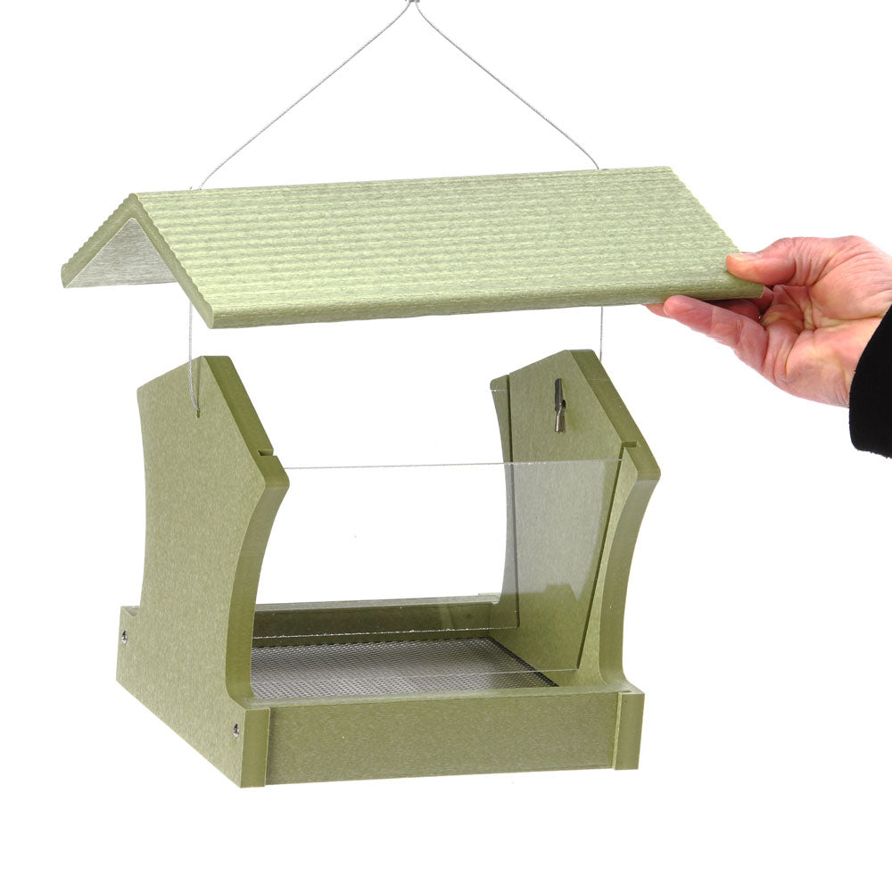 Birds Choice Medium Hopper Bird Feeder in Green Recycled Plastic