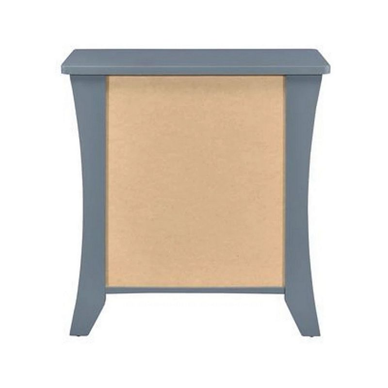 Accent Table with 2 Drawers and Open Compartment， Gray