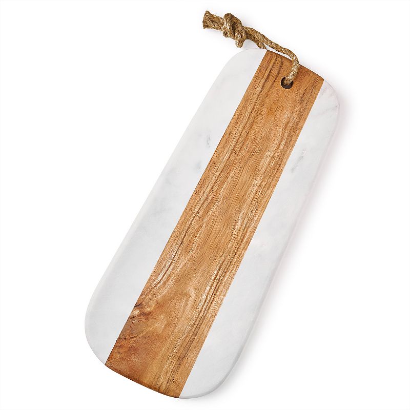 GAURI KOHLI Sulguni Marble and Wood Cutting Board - White