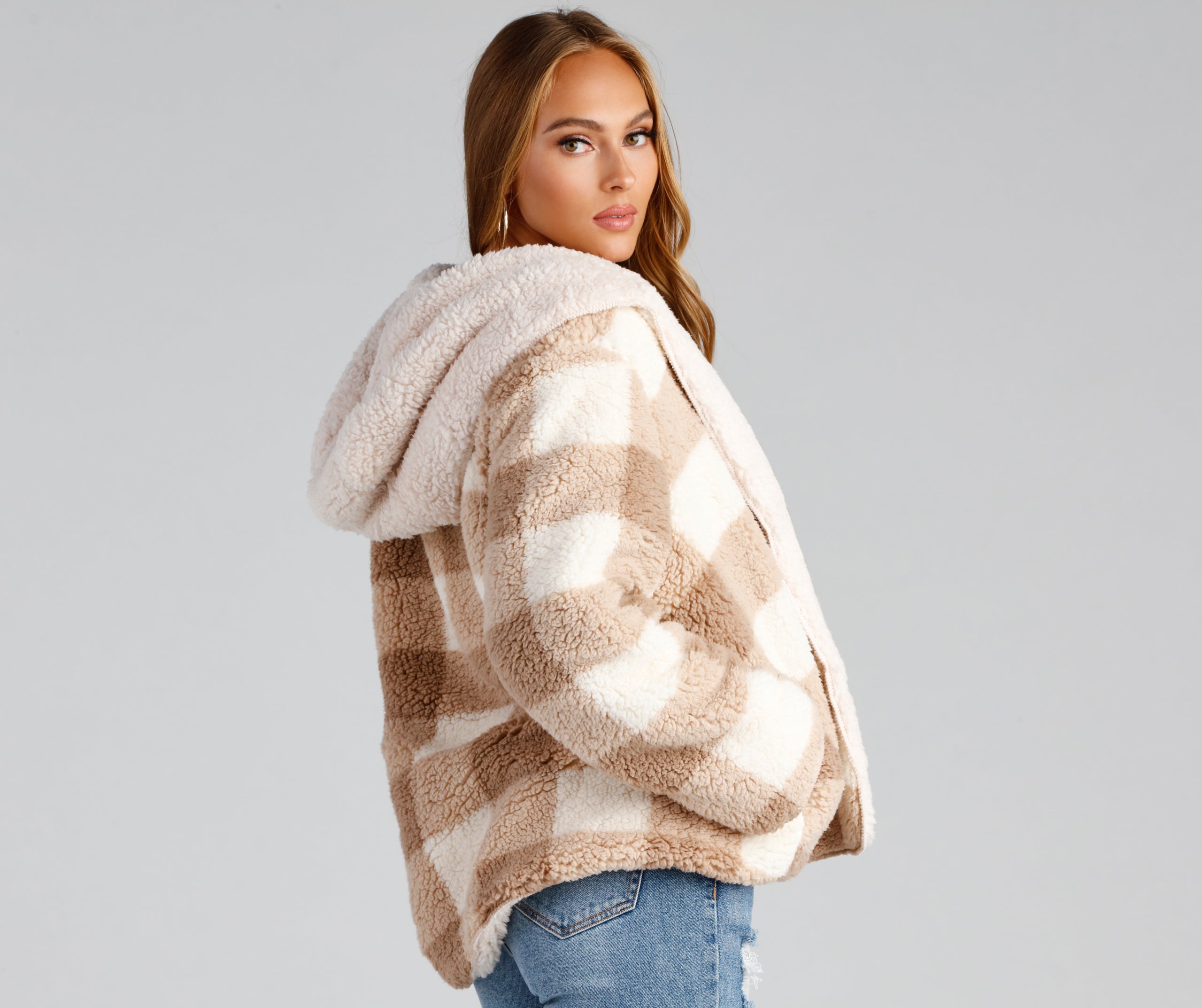 Cuddle Weather Plaid Sherpa Reversible Jacket