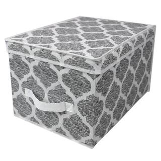 Home Basics 10 in. H x 15.75 in. W x 11.8 in. D Gray Fabric Cube Storage Bin HDC75248