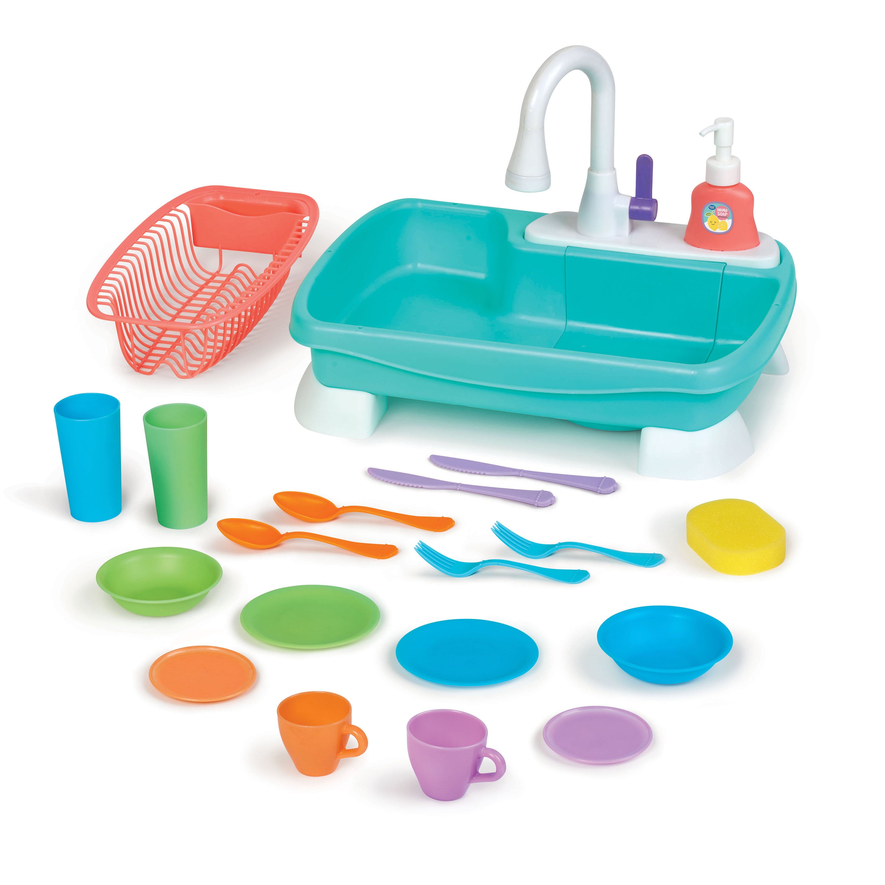 Spark Create Imagine 21 Piece Sink Plastic Play Kitchen, Multi-color