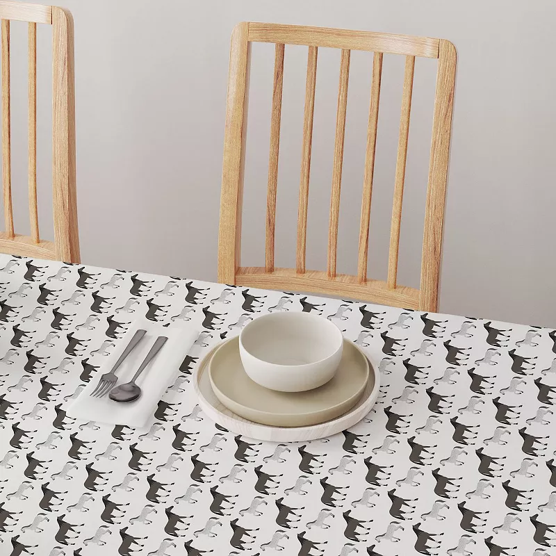 Square Tablecloth， 100% Cotton， 60x60， Equestrian Pattern