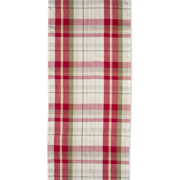 Design Imports Tartan Holly Plaid Table Runner (0.25 inches high x 14 inches wide x 108 inches deep)