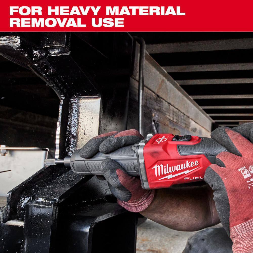 Milwaukee 2939-20 M18 FUEL 18V Lithium-Ion Brushless Cordless 1/4 in. Braking Die Grinder Slide Switch (Tool-Only)