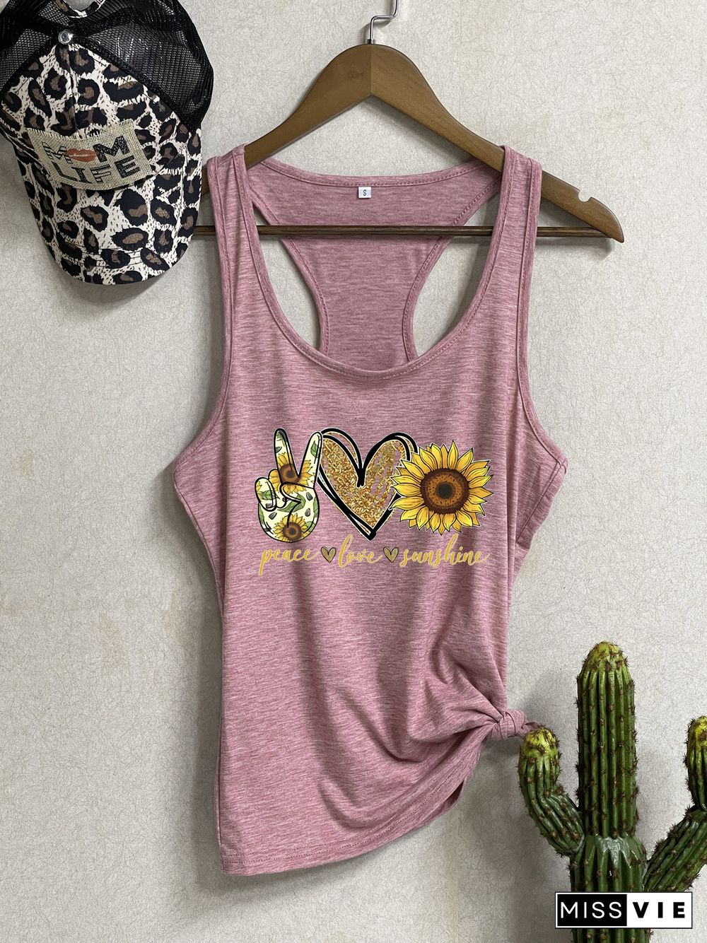 Peace Love Sunshine Sleeveless Tank Top Wholesale