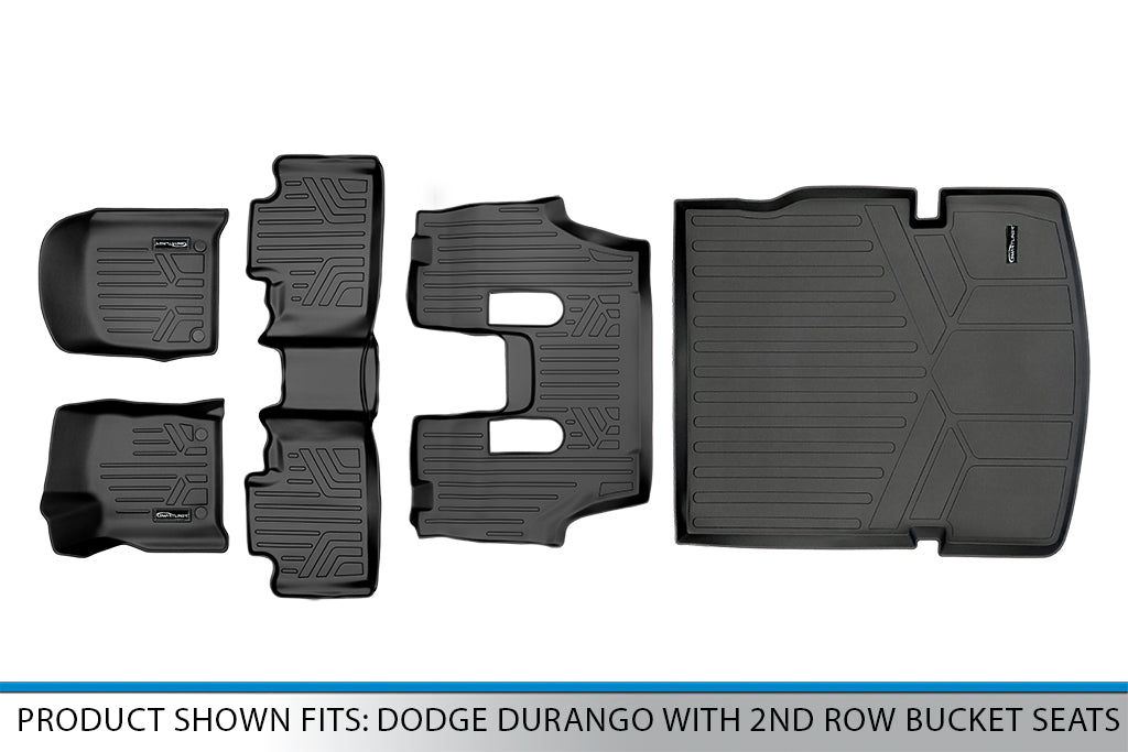 Smartliner Floor Mats 3 Rows cargo liner Behind 2nd Row Black For 16-21 Durango