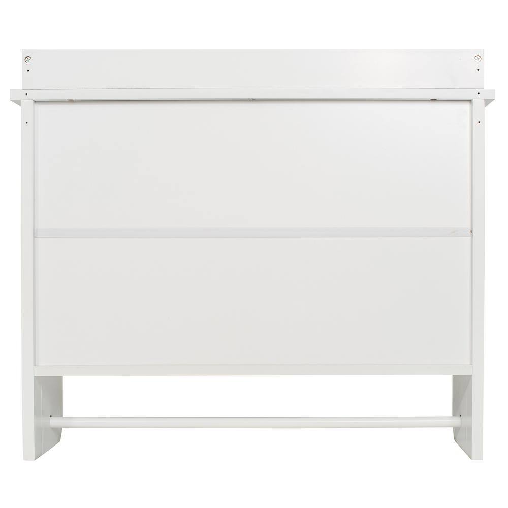 REDMON Since 1883 Contemporary Country 23.5 in. W Wall Shelf with Towel Bar in White 5225WH