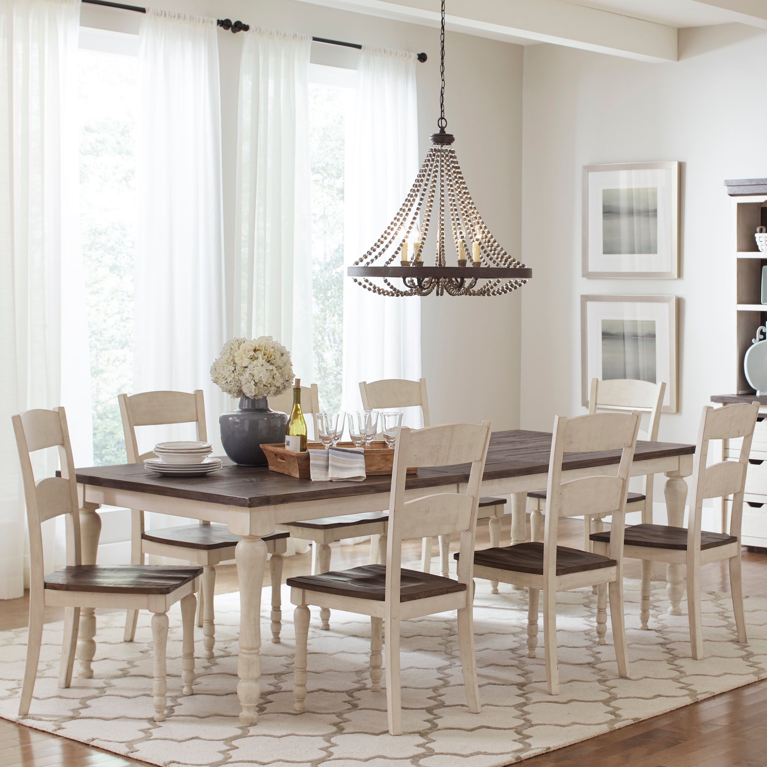 Loft 7-Pc Extendable Dining Set (84-106)in Vintage White