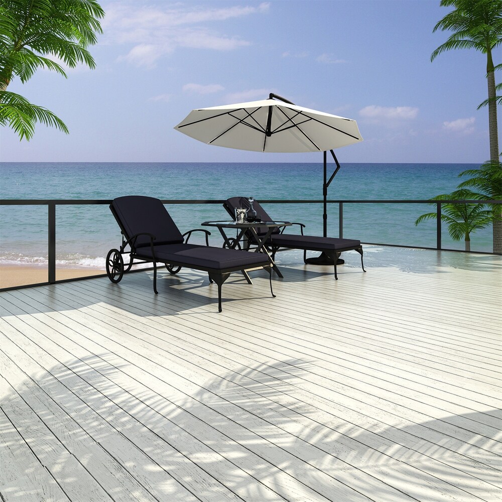 Clihome Antique Bronze Aluminum Reclining Outdoor Chaise Lounge