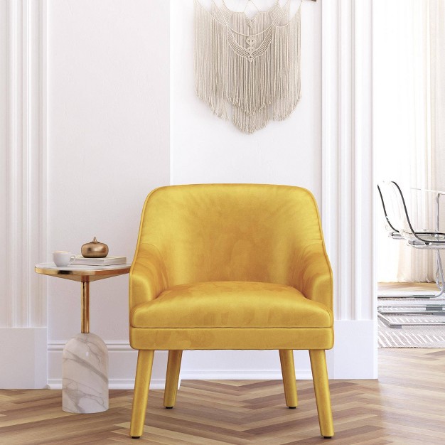 Effie Upholstered Accent Chair Mustard Velvet Mr Kate