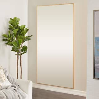 CosmoLiving by Cosmopolitan 79 in. x 40 in. Rectangle Framed Gold Wall Mirror with Thin Frame 042460