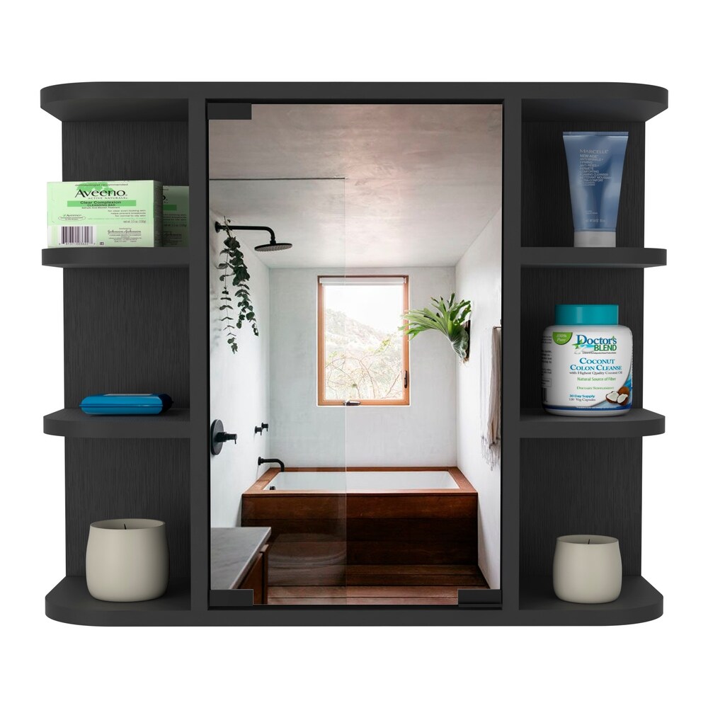 Medicine Cabinet  Six External Shelves Mirror