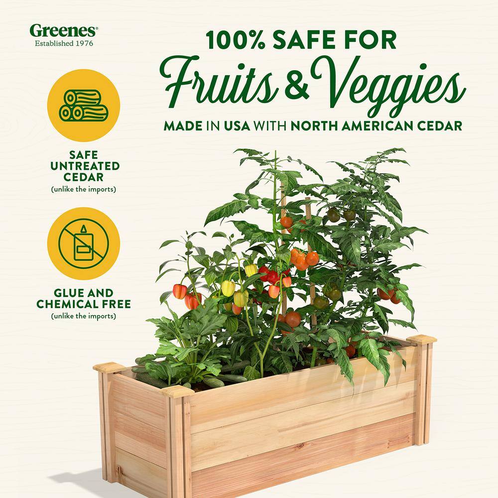 Greenes Fence 16 in. x 4 ft. x 16.5 in. Premium Cedar Raised Garden Bed RC164818P