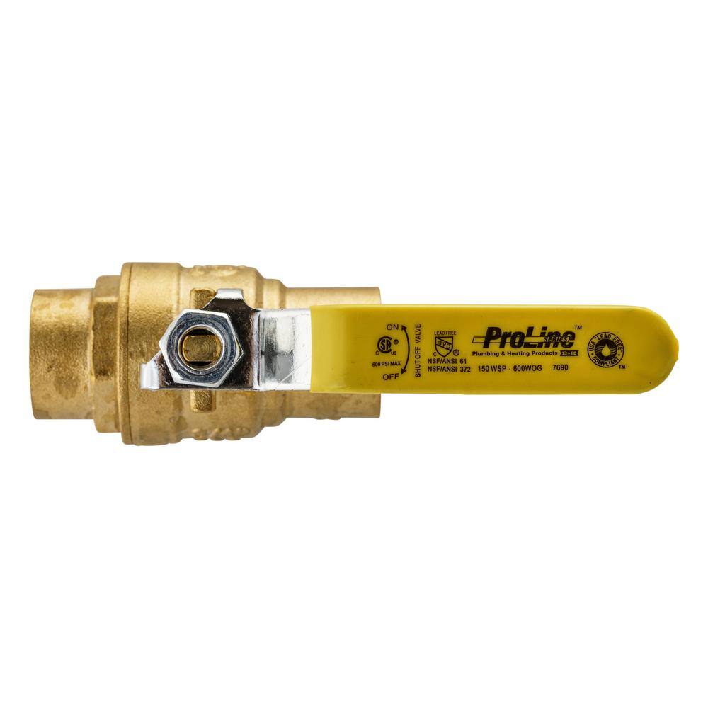 ProLine Series 34 in. x 34 in. Brass Sweat x Sweat Full Port Ball Valve 107-854HN