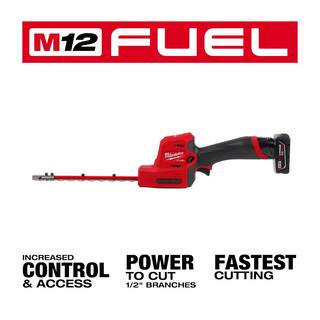 MW M12 FUEL 8 in. 12V Lithium-Ion Brushless Cordless Hedge Trimmer Kit with 4.0 Ah Battery and Charger 2533-21