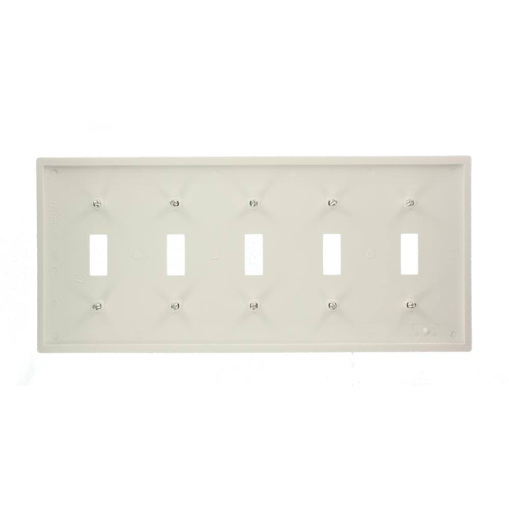 Leviton White 5-Gang Toggle Wall Plate (1-Pack) 80723-W