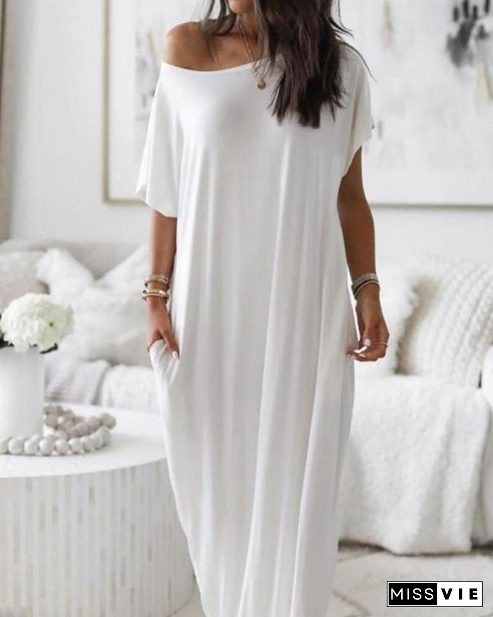 Loose Casual Large Size Cotton Dress