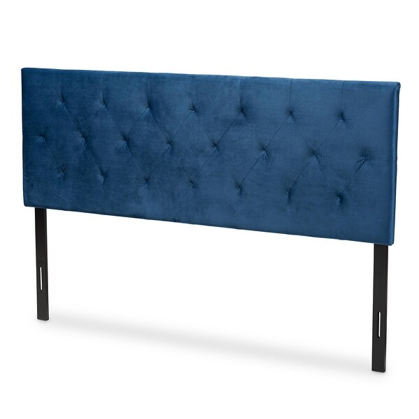 Felix Modern and Contemporary Velvet Upholstered Headboard-Navy Blue - - 34807944