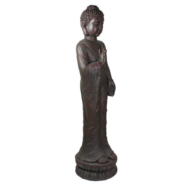 Gray Standing Buddha Outdoor Garden Statue