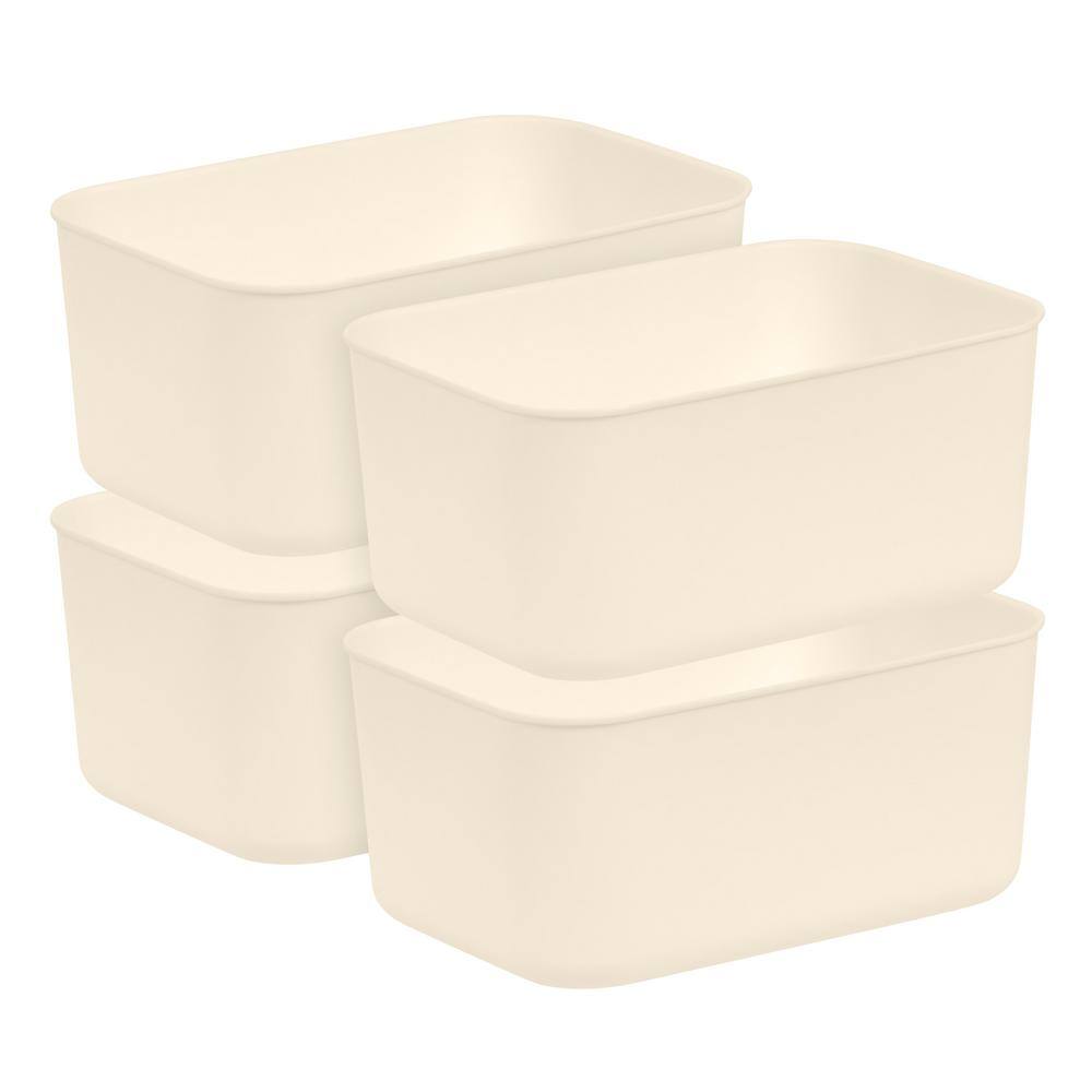 IRIS 6.5 Qt. Nestable Storage Organizer Bin Small Pack of 4 552111