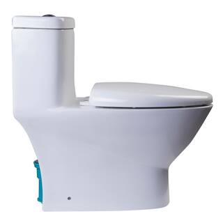 EAGO 1-Piece 1.11.6 GPF Dual Flush Elongated Toilet in White TB346