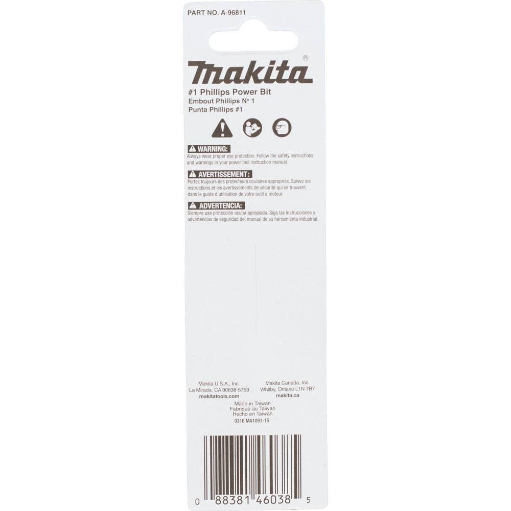 Makita Impact X #1 Phillips 3-1/2 Power Bit A-96811 from Makita