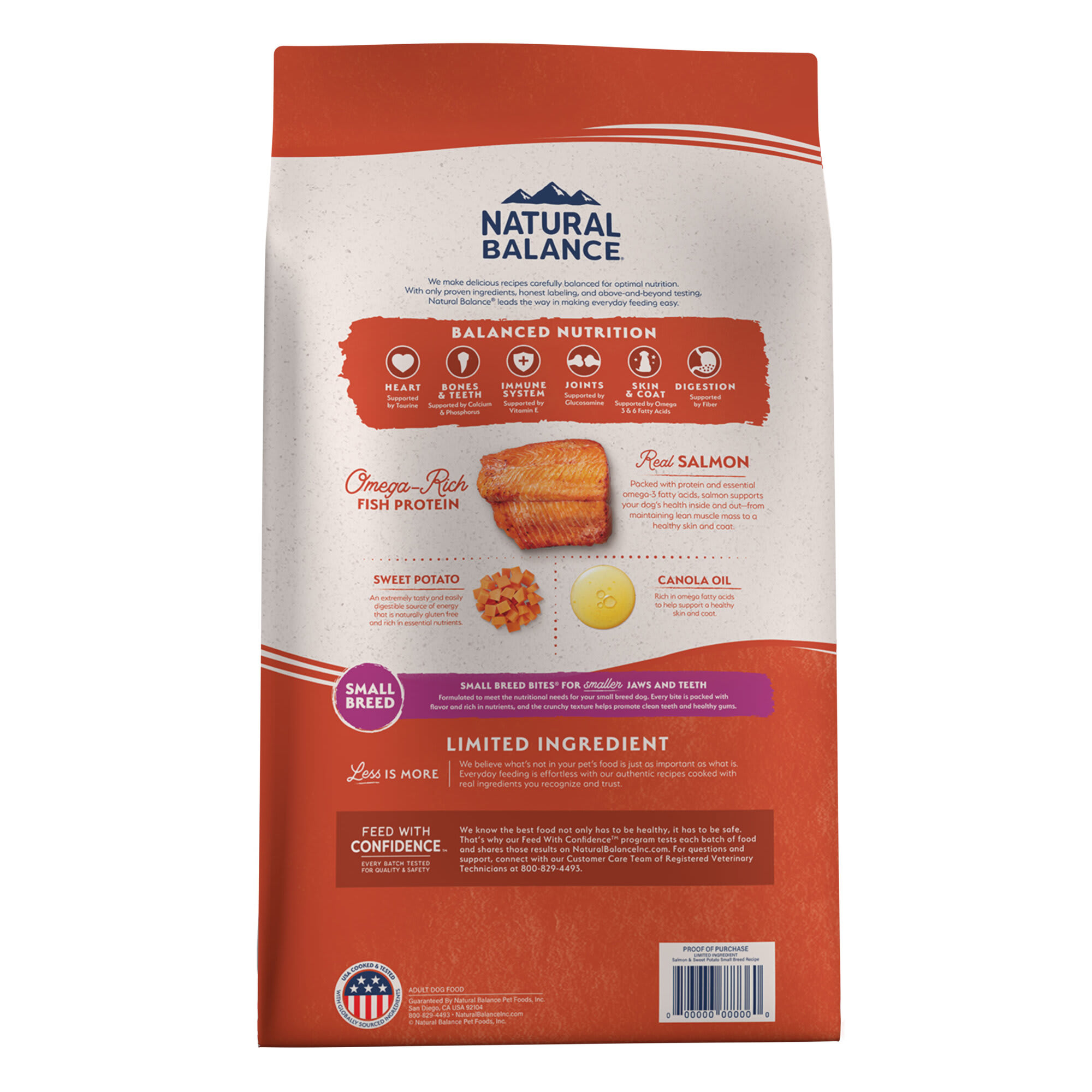 Natural Balance L.I.D. Limited Ingredient Diets Salmon  Sweet Potato Formula Small Breed Bites Dry Dog Food， 12 lbs.