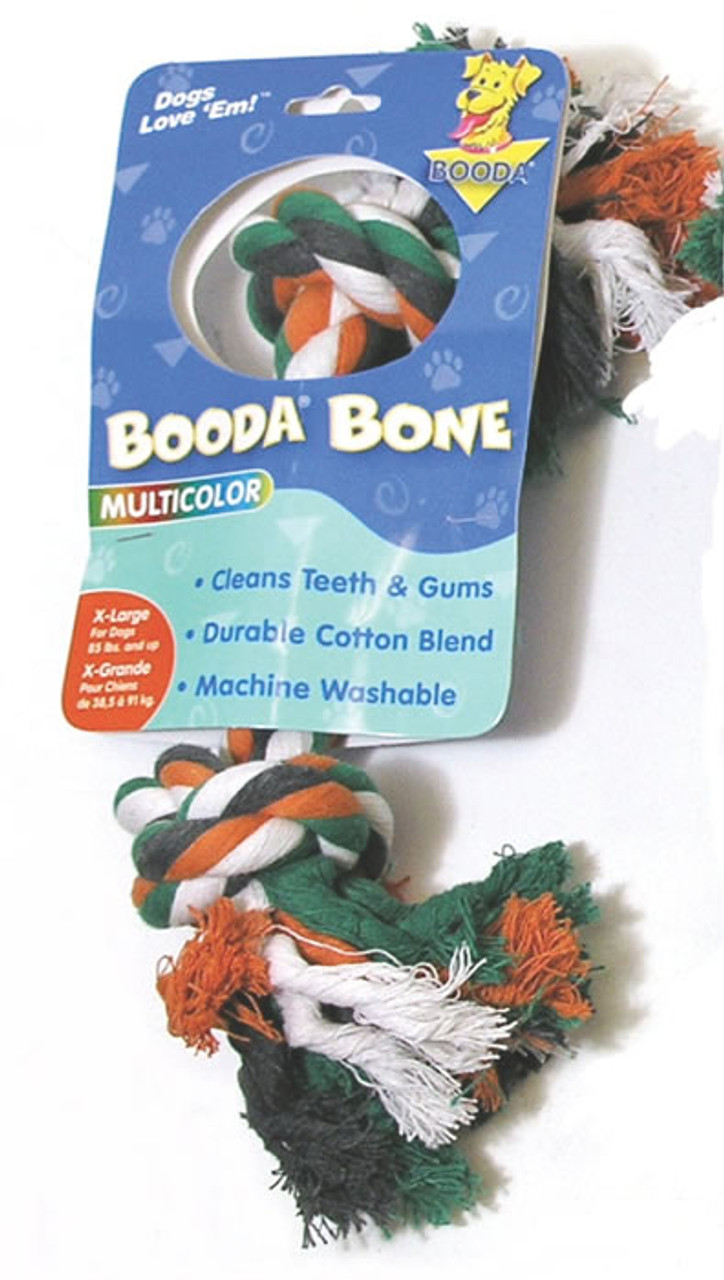 Booda Multi Colored 2 Knot Rope Dog Bone， Extra Large