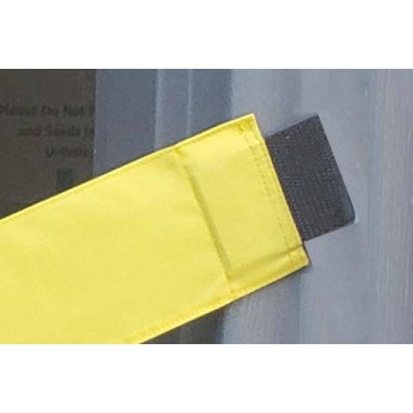 Magnetic Door Barrier 36 in. W Nylon Safety Barrier with Magnetic Ends Disinfecting in Progress Imprint Fits up to a Standard Doorway DIP-S-01