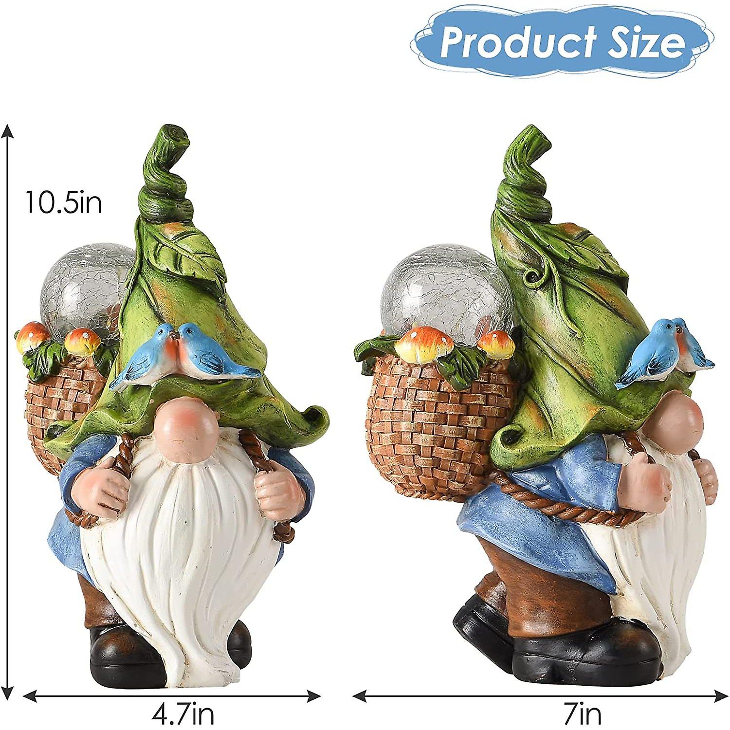 Outdoor Solar Gnomes Statues Clearance - 10.5'' Resin Garden Sculptures Carrying Magic Orb With Solar Lights -yard Decorations-garden Statues For Pati