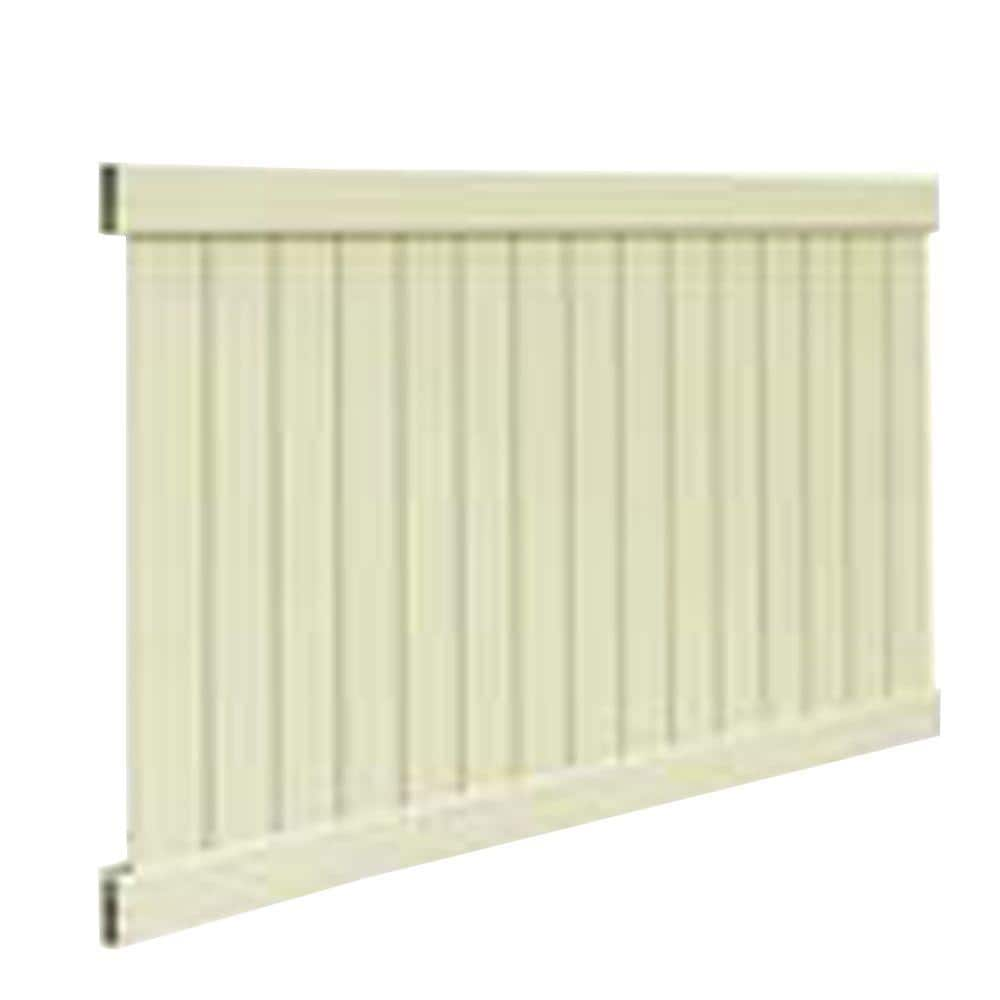 Barrette Outdoor Living Bryce 5 ft. H x 8 ft. W Sand Vinyl Un-Assembled Fence Panel 73014726