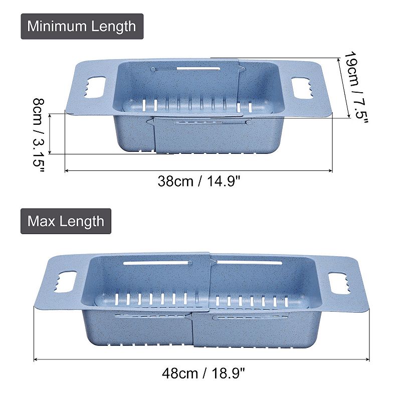 3 Pack Extendable Over the Sink Colanders Strainer for Kitchen