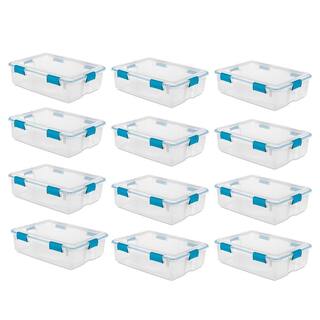 Sterilite 37 Qt. Thin Gasket Box Clear Storage Bin Containers (12-Pack) 12 x 19314304