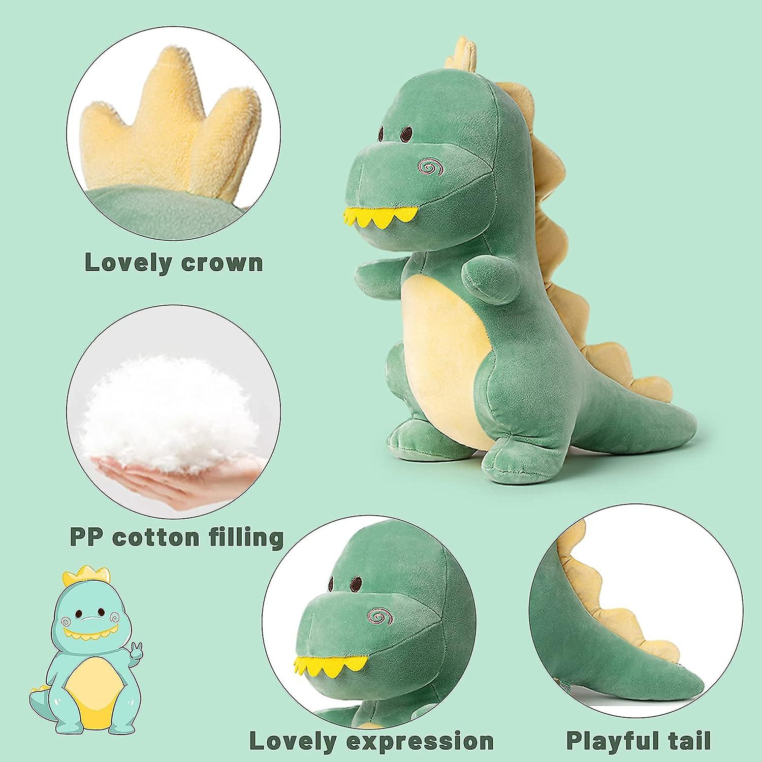 Adorlynetty Dinosaur Stuffed Animal，10 Cute Stuffed Dinosaur Plush Soft Dino Plush Dinosaur Plushie Toys For Boys Girls Baby Kids (green)