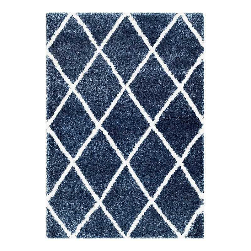 nuLOOM Diamond Geometric Lattice Shag Rug