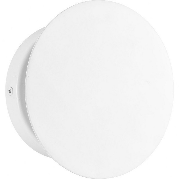 Progress Lighting Z 2020 1 light Satin White Led Modern Outdoor Round Wall Light With Shade