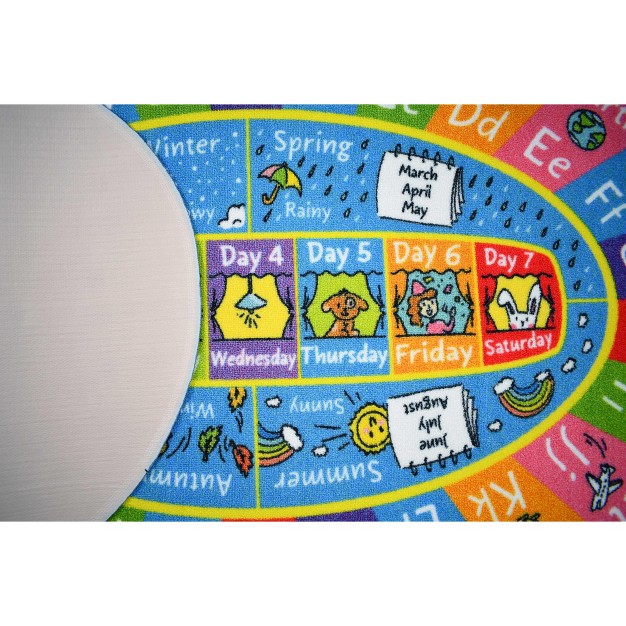 Kc Cubs Boy amp Girl Kids Abc Alphabet Seasons Months amp Days Educational Learning amp Fun Play Nursery Bedroom Classroom Oval Rug Carpet