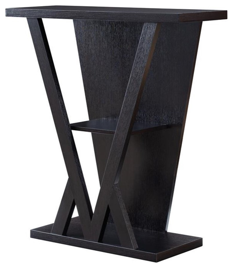 Bowery Hill Contemporary Wood 3 Shelf Console Table in Espresso Finish   Transitional   Console Tables   by Homesquare  Houzz