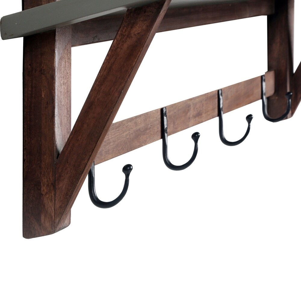 Carbon Loft Omer 40 inch Wood with Concrete Coated Top Entryway Coat Hook