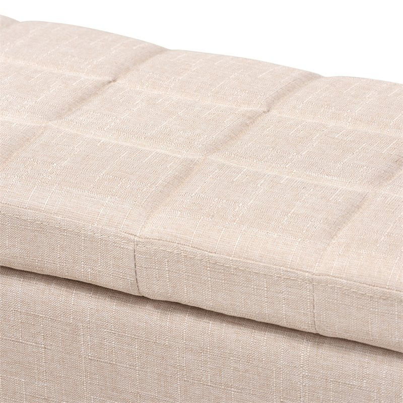 Baxton Studio Fera Tufted Fabric Ottoman with Storage in Beige   Transitional   Footstools And Ottomans   by HedgeApple  Houzz