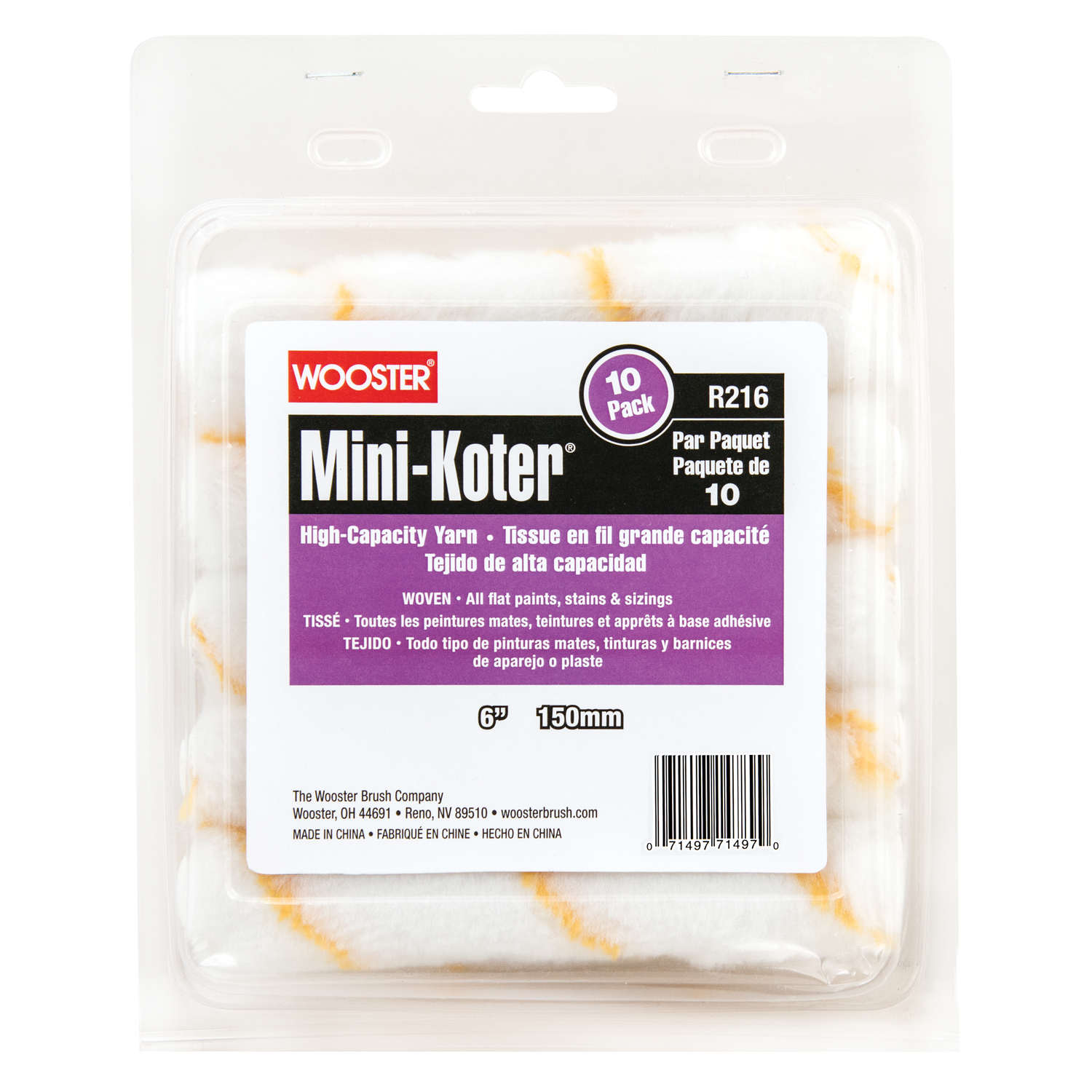 Wooster Mini-Koter Yarn 6 in. W Mini Paint Roller Cover 10 pk