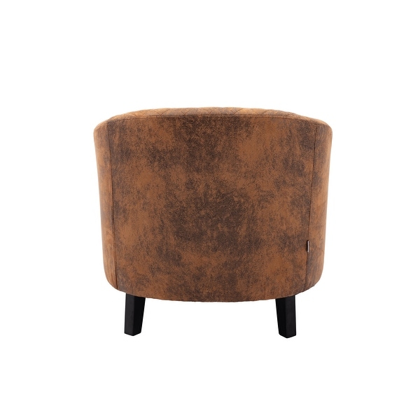 Barrel Accent Chair with Arms Microfiber Club Chairs Bucket Chair Upholstered Tub Chair for Living Room Bedroom