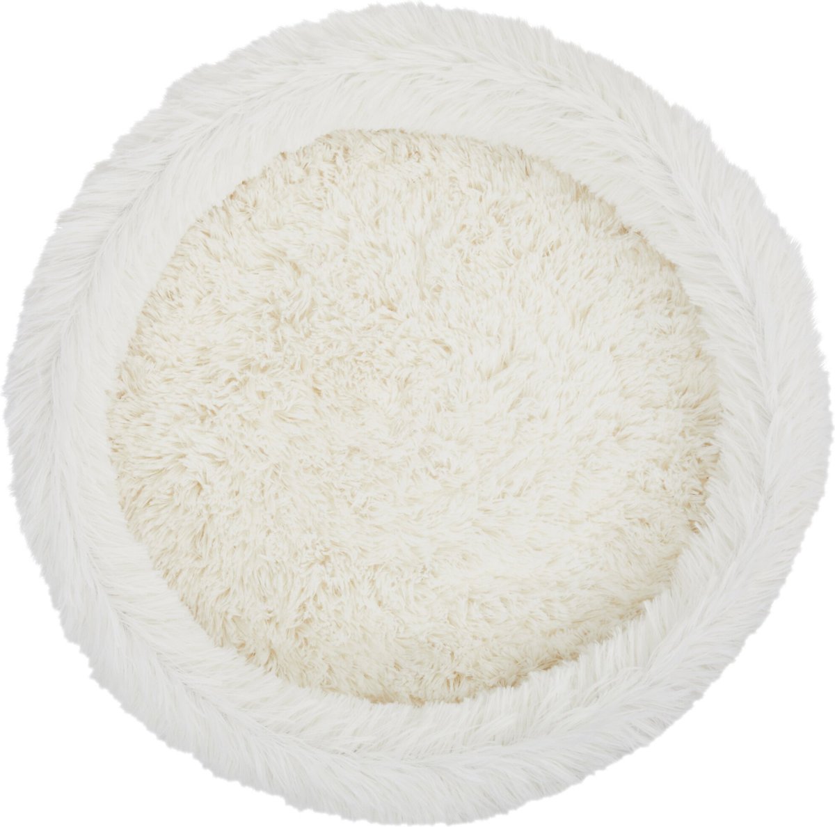 Frisco Eyelash Fur Round Elevated Cat Bed