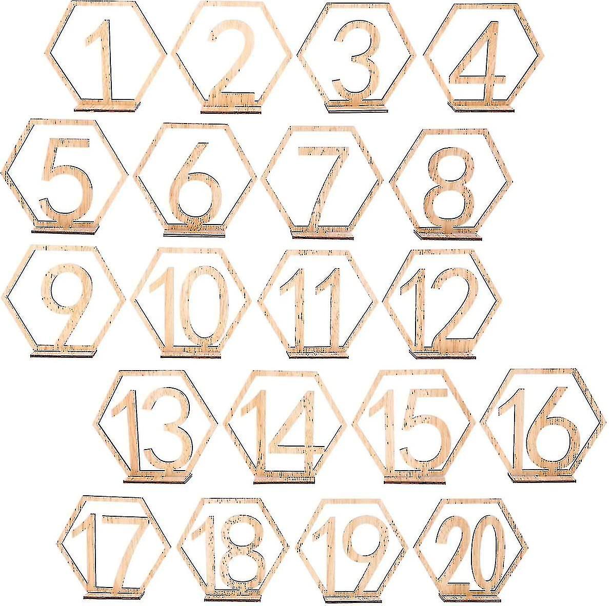 1 20 Table Numbers For Wedding Number Holders Wooden Weddings Rustic Centerpieces Table Sign Table Numbers Holder Base Hexagon Wooden Table Numbers