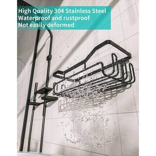 Dyiom Shower Caddy Shelf with 11 Hooks Shower Rack for Hanging Razor Soap and Shower Gel 307746583