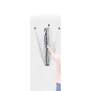 Brabantia Wallfix 72.5 in. x 72.5 in. Steel Retractable Indoor or Outdoor Clothesline Wall Mounted with Protective Storage Box 375842